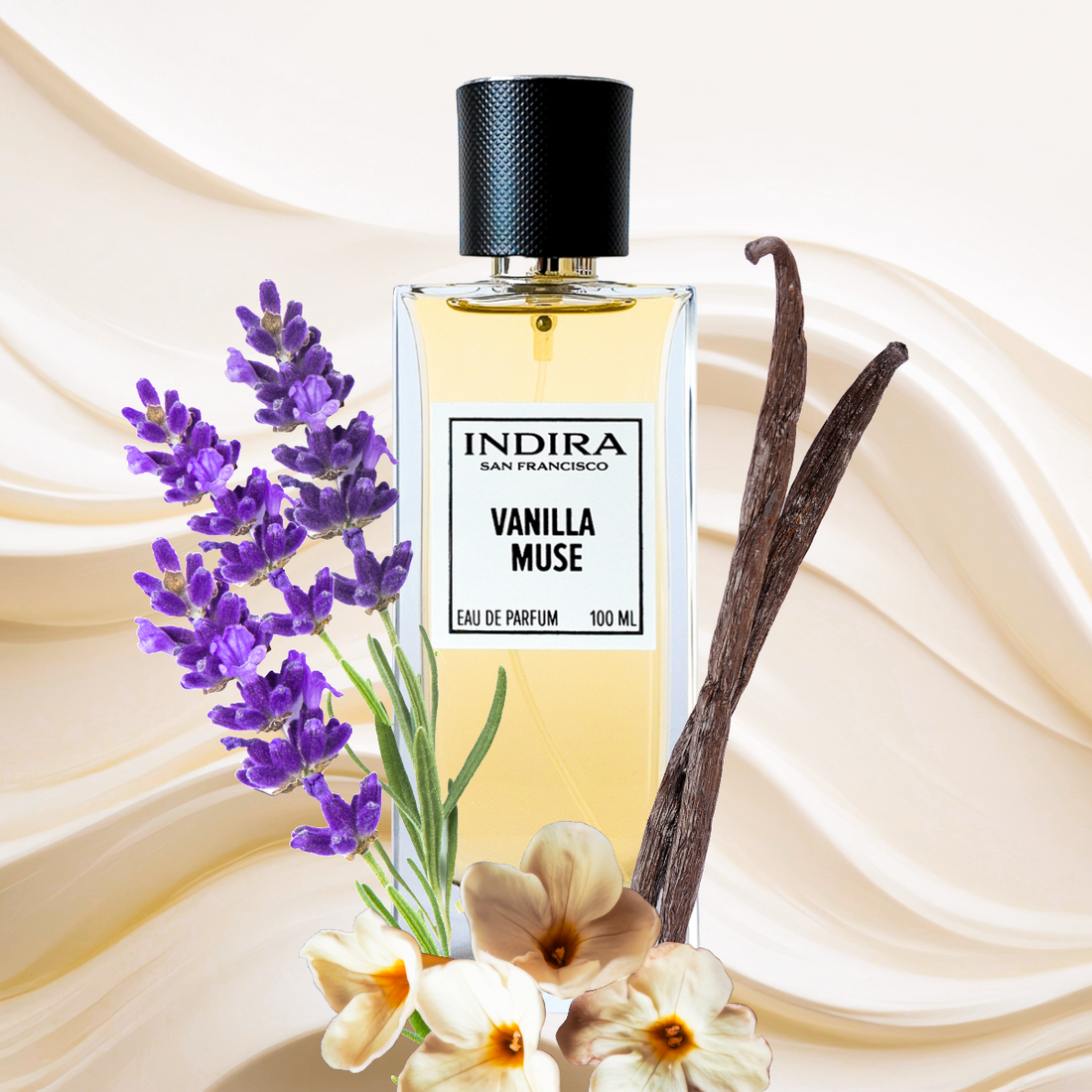 Indira Vanilla Muse. Vanilla, Lavender, Cacao, Cinnamon.