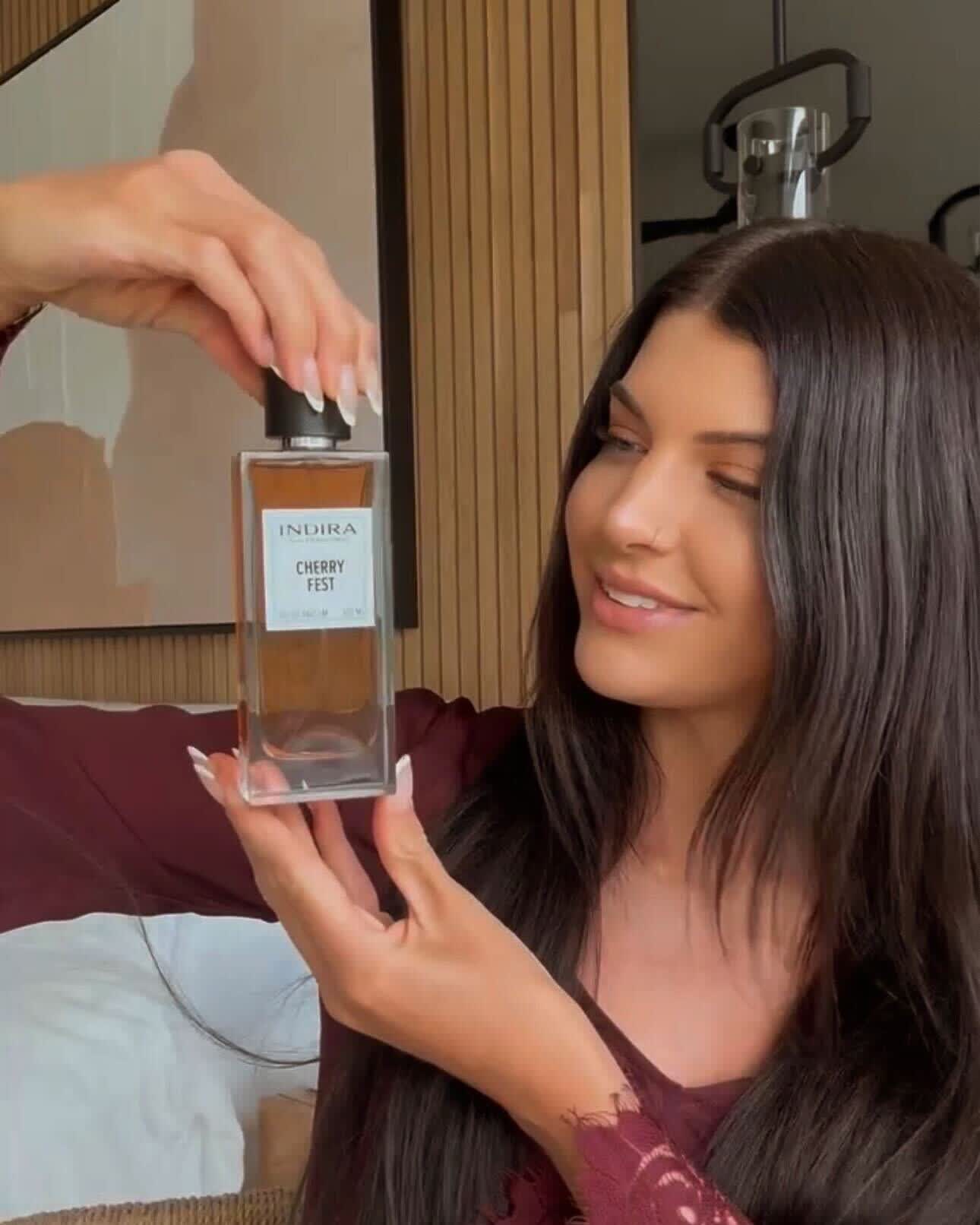 Indira Cherry Fest perfume. Clean, luxury Eau de Parfum with cherry and floral notes